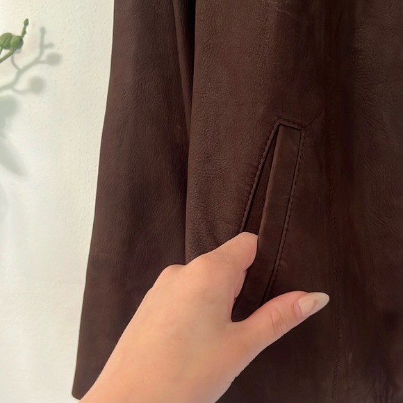 Vintage 90s Brown Leather Jacket Size L - Picture 8 of 13